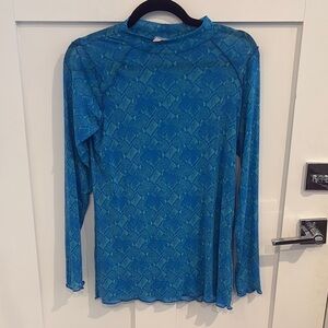 LOGO 7 Blue Long Sleeve Top